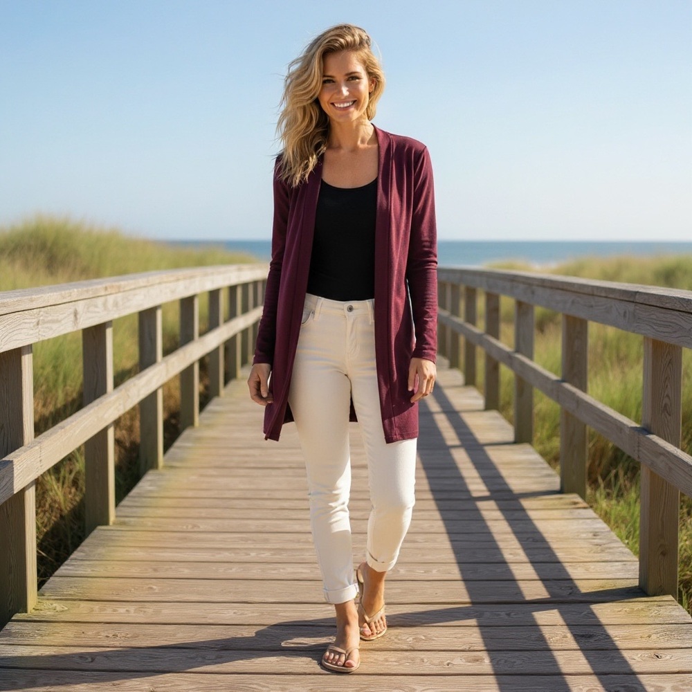 NWT Laila Jayde x Stitch Fix‎ Women’s Long Hooded Lightweight Cardigan Comfy